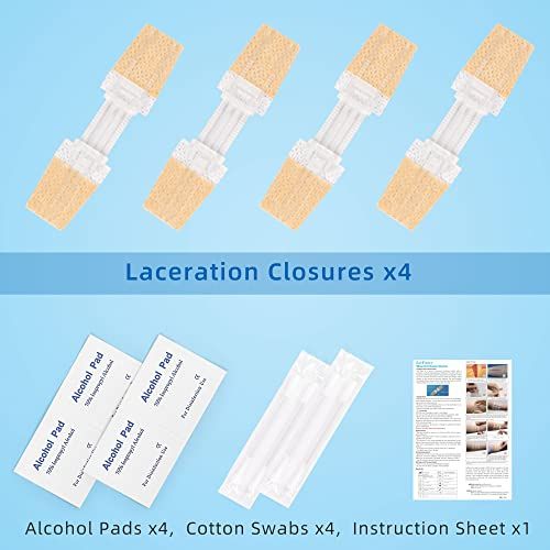 LotFancy Emergency Laceration Closures 4Count Surgical Sutur