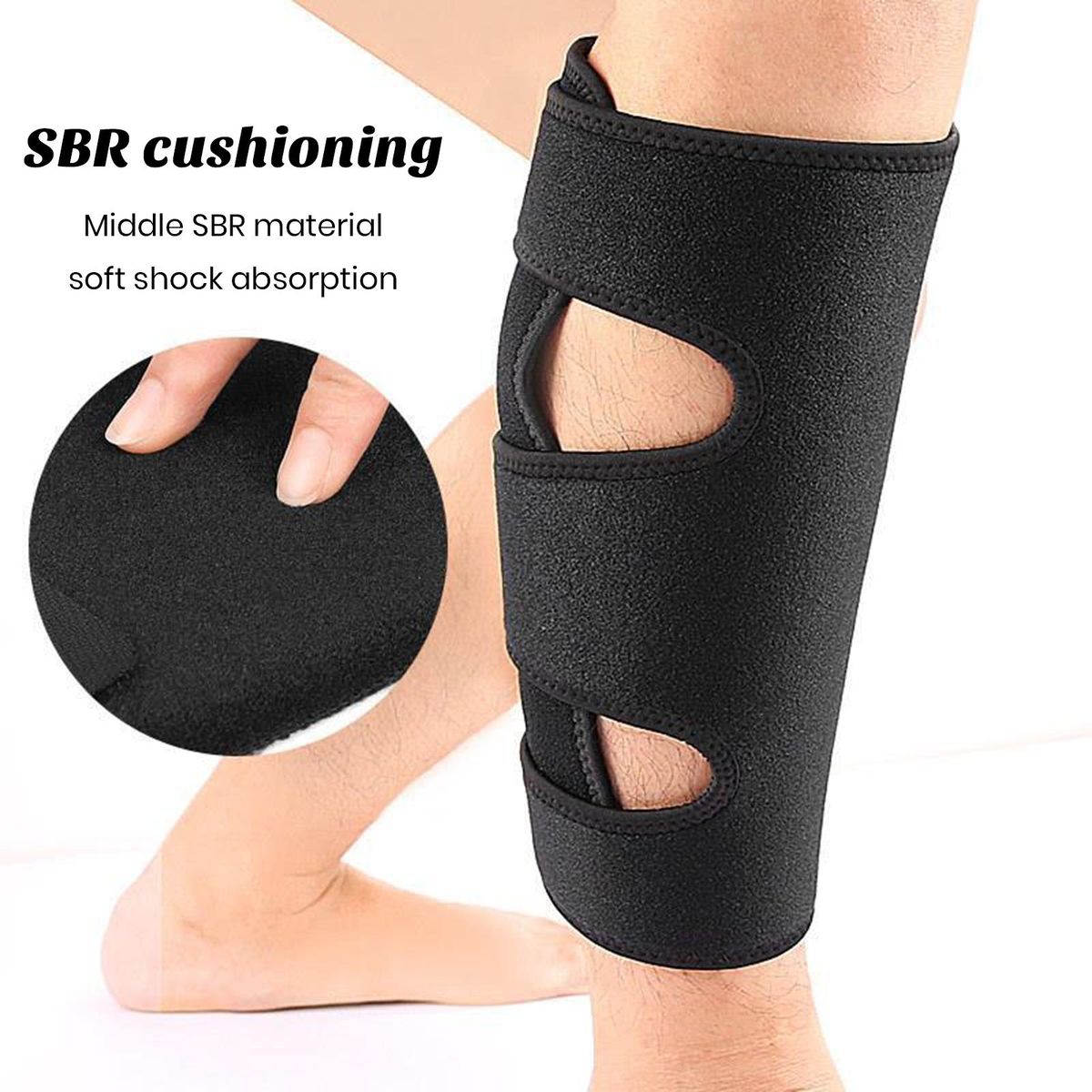 Calf Guard Leg Protection Adjustable Shockproof Shin Guard for Sports Black