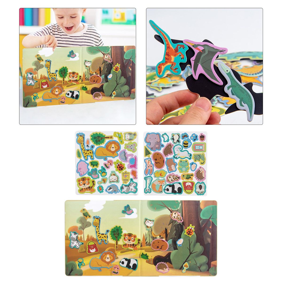 Cartoon Puzzle Toys Interactive Animal World Scene