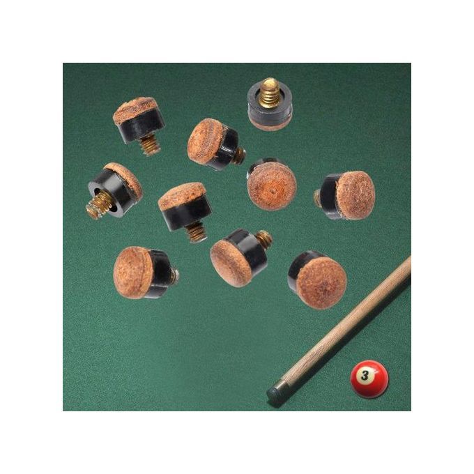 10Pcs New Pool Billiard Cue Stick Ferrules Screw-On Tips For Snooker Size # 12MM