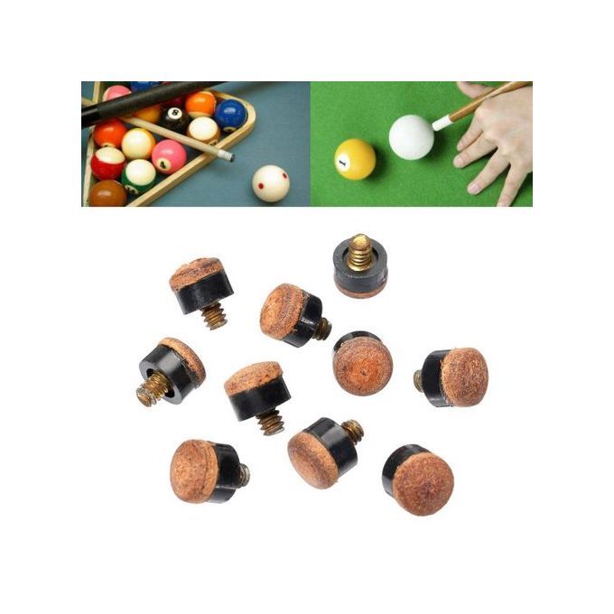 10Pcs New Pool Billiard Cue Stick Ferrules Screw-On Tips For Snooker Size # 12MM