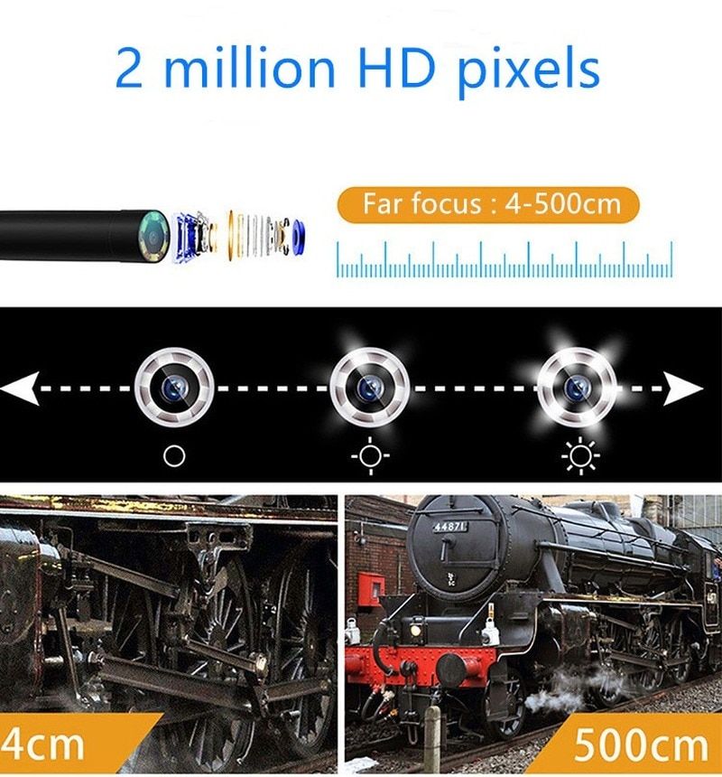 Wifi Flexible Endoscope Camera Ip68  Camera Wireless 3 In 1 Far Focus Borescope For Android Phone Type C Smartphone