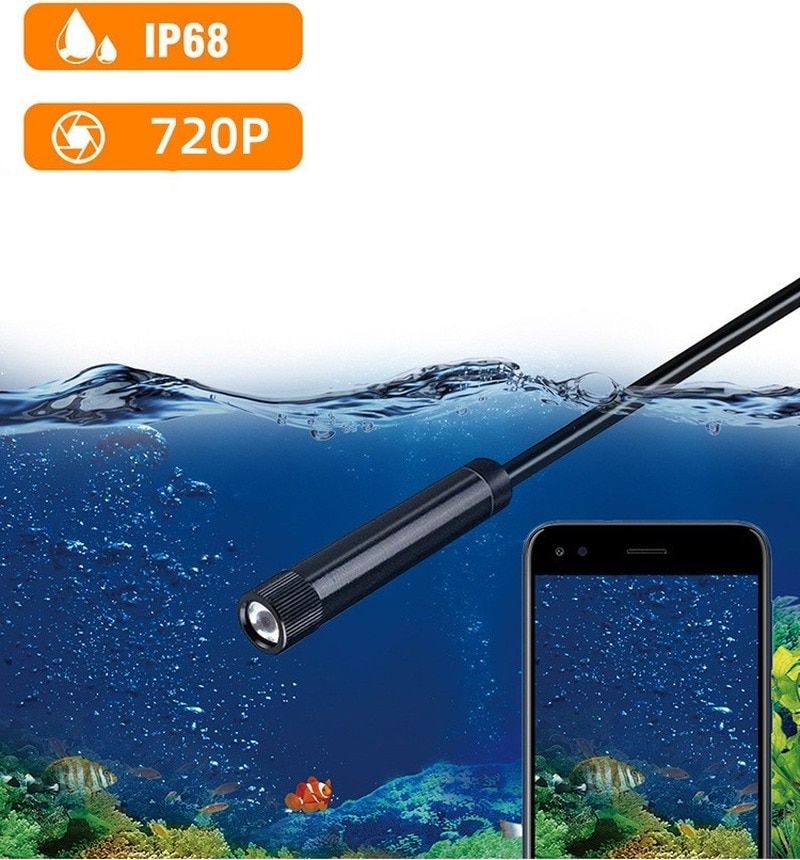 Wifi Flexible Endoscope Camera Ip68  Camera Wireless 3 In 1 Far Focus Borescope For Android Phone Type C Smartphone