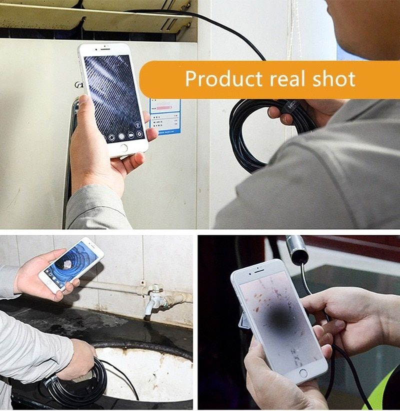 Wifi Flexible Endoscope Camera Ip68  Camera Wireless 3 In 1 Far Focus Borescope For Android Phone Type C Smartphone