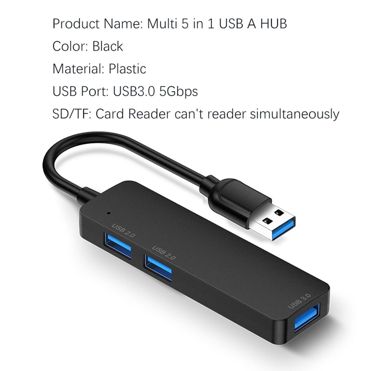 Splitter 5 In 1 Portable High Speed Hub USB 3.0