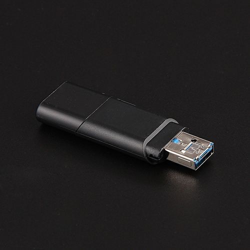 Muliawu Store 2 IN 1 USB 2.0 OTG Metal Flash Memory Stick Storage Thumb U Disk 64GB BK-Black