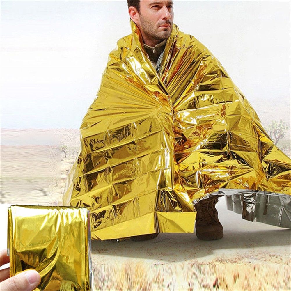 1pc Outdoor Emergency Solar Blanket Survival Safety Mylar