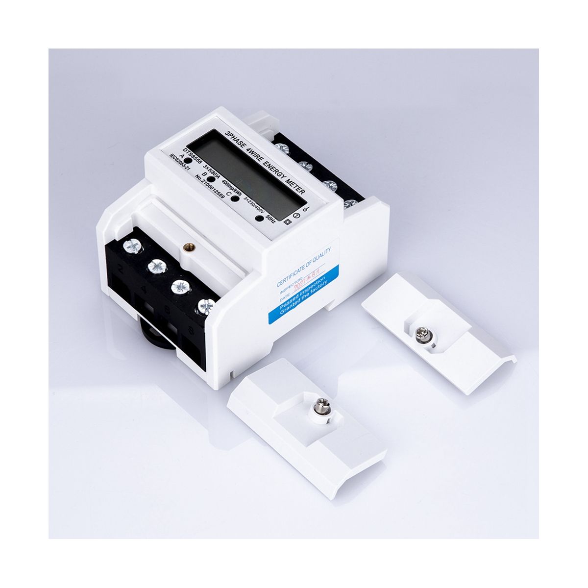 DTS8558 Din Rail 3 Phase 4 Wire Electric KiloWatthour Power Consumption Energy Meter Wattmeter KWh 580A 50Hz LCD