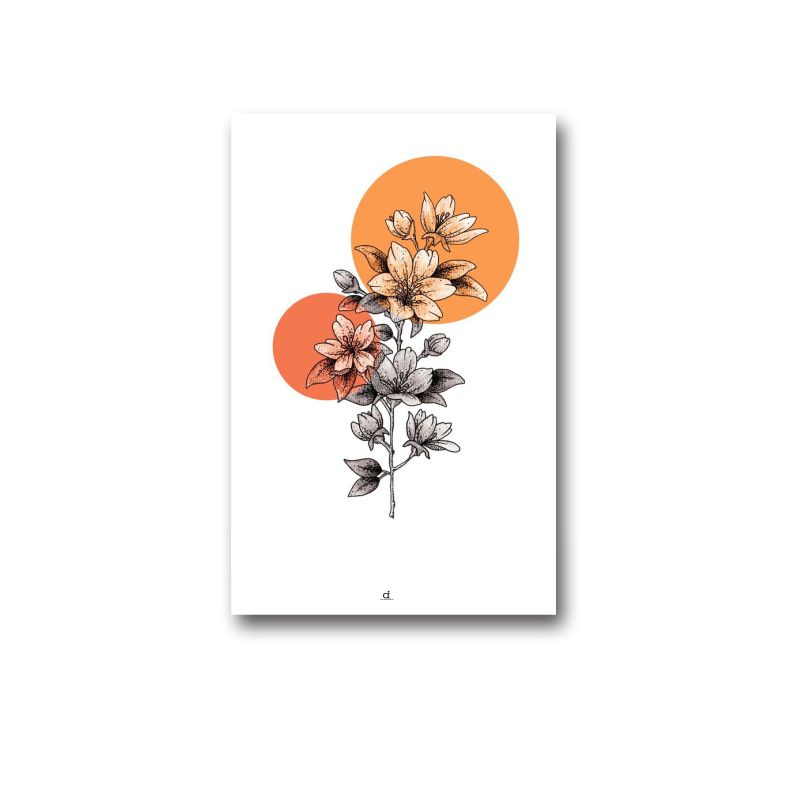 Abstract Floral Wall Art Frame Canvas S3