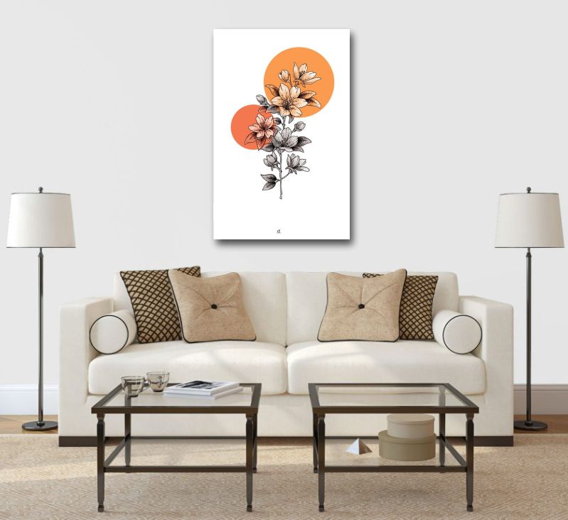 Abstract Floral Wall Art Frame Canvas S3