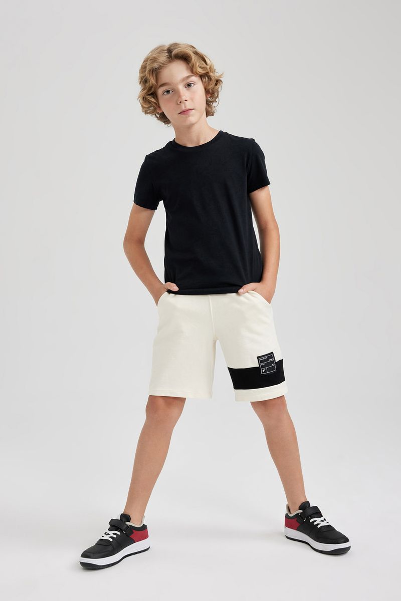 Boy Casual Regular Fit Knitted Short - Ecru