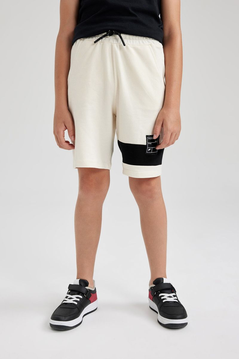 Boy Casual Regular Fit Knitted Short - Ecru