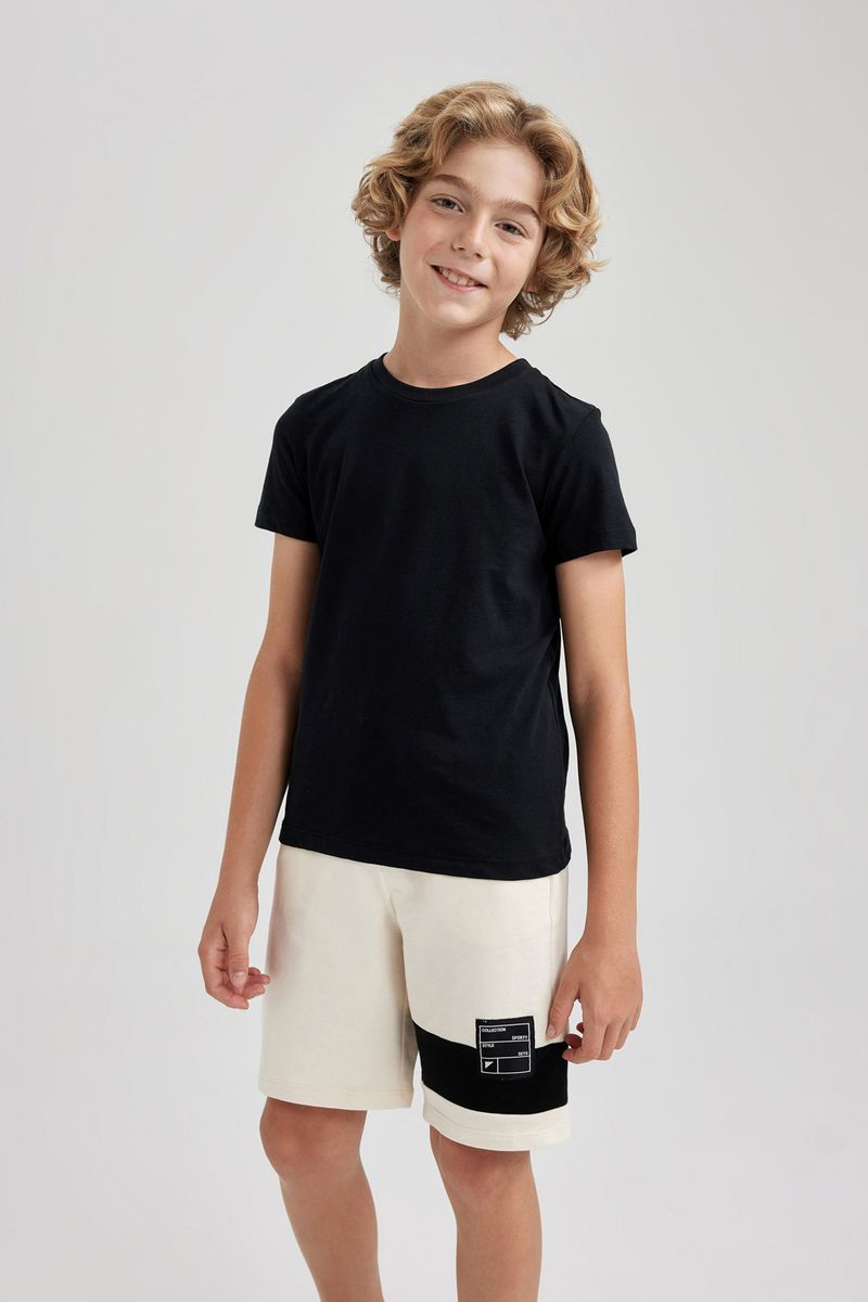 Boy Casual Regular Fit Knitted Short - Ecru