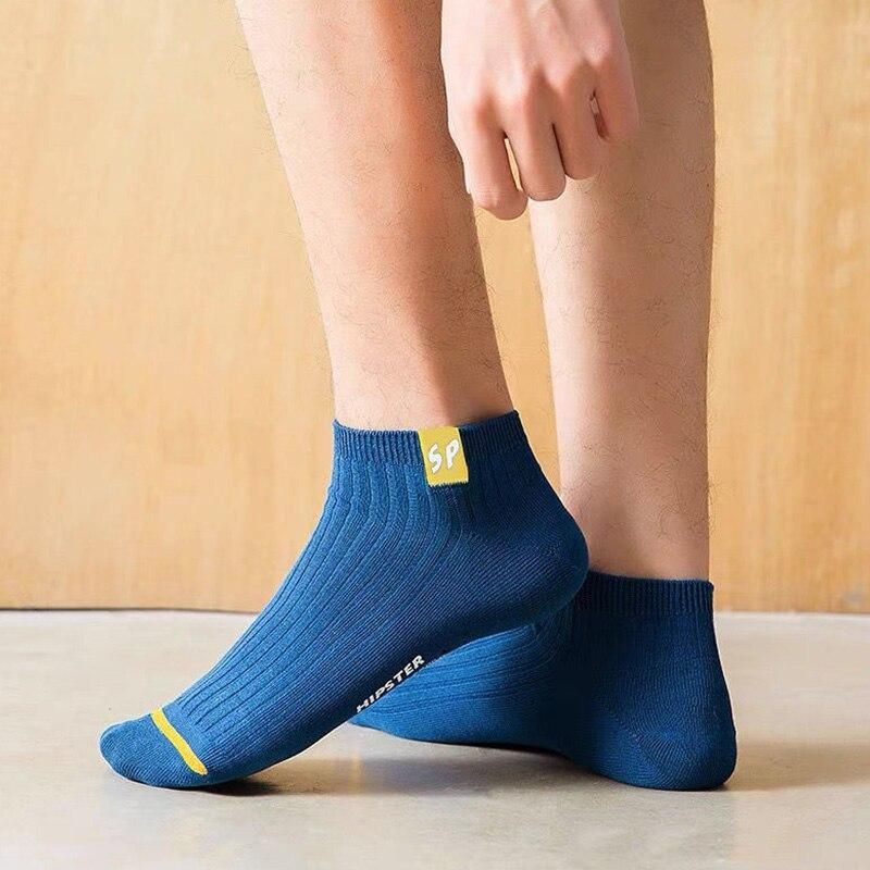 5 Pairs Set Men Socks Spring And Summer Short Low Tube Sport Short Casual Boat Socks Breathable Ankle Polyester Comfortable