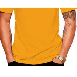 Circle Print T-Shirts - Yellow