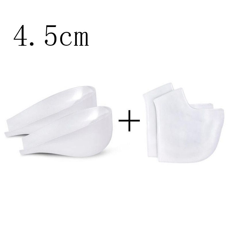 UniInvisible Height Increase Silicone Socks Heel Pads Heel Cushion Soles Insole Foot Massage Orthopedic Arch Support 4.5cm