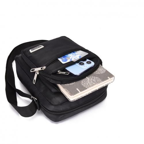 Men Solid Sling Bag - 6 Zip Compartments