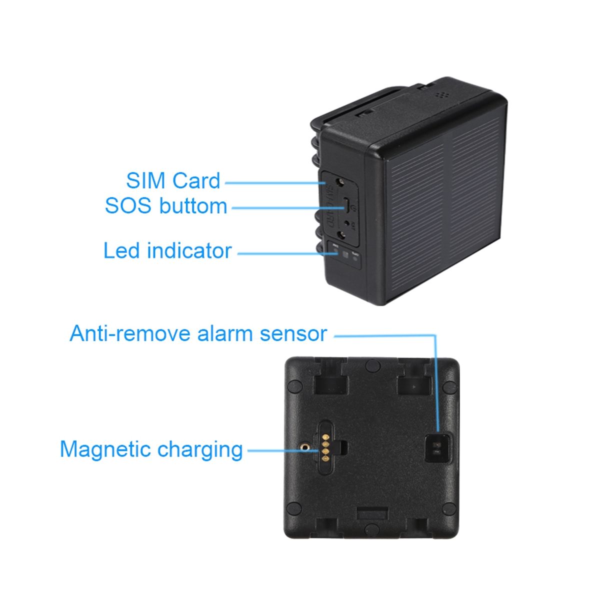 Solar GPS Tracker 4G GPS Tracker Waterproof IP66 4000MAh WIFI Cattle Cow Horse Camel Tracking Device Pets Person