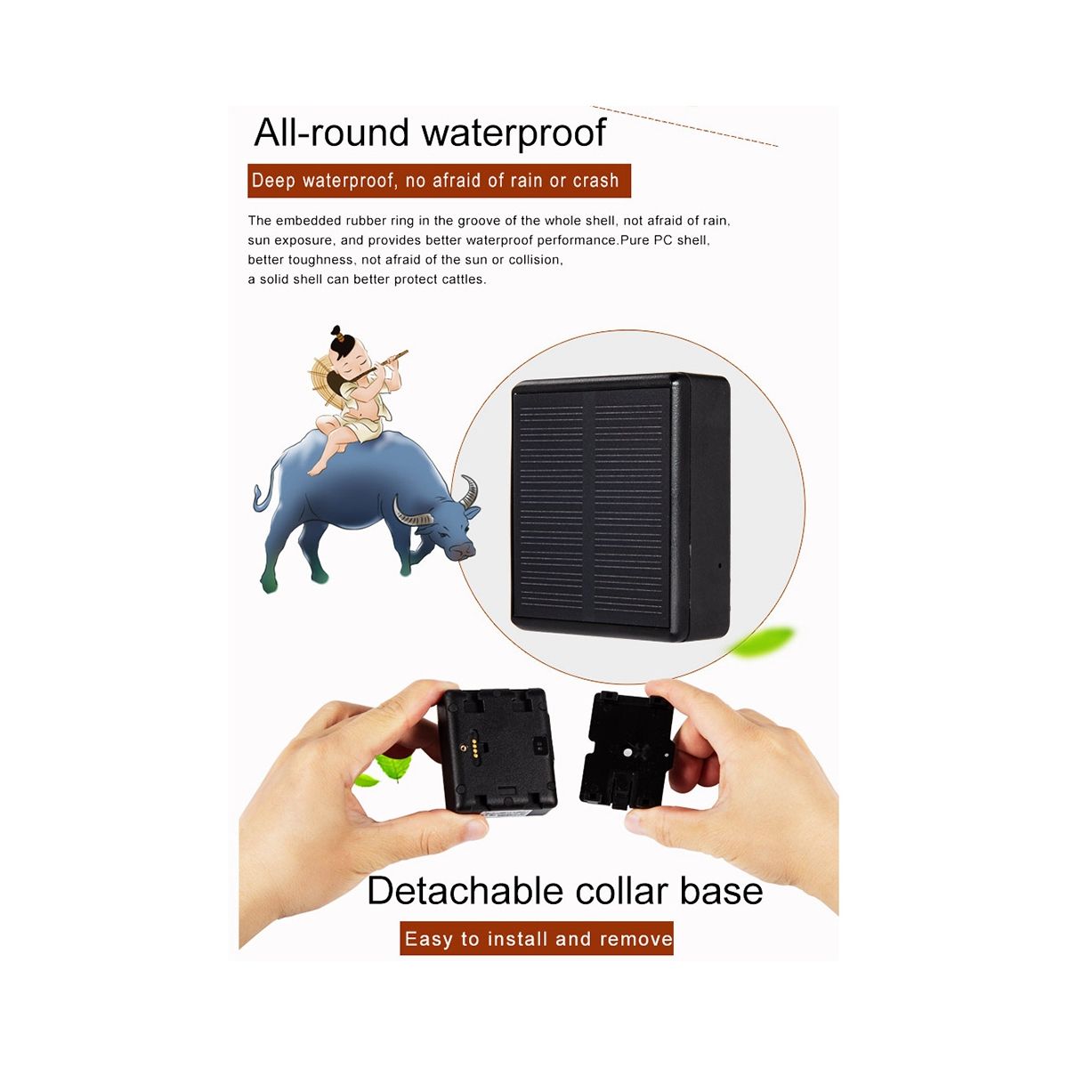 Solar GPS Tracker 4G GPS Tracker Waterproof IP66 4000MAh WIFI Cattle Cow Horse Camel Tracking Device Pets Person