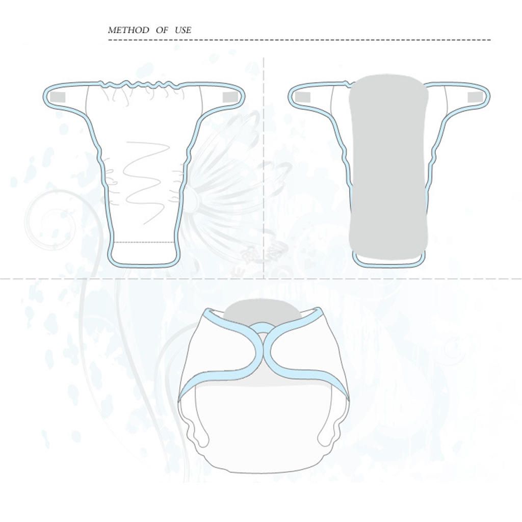 Reusable Baby, Toddler, Kids, Cloth Diaper, Washable Diapers, Blue