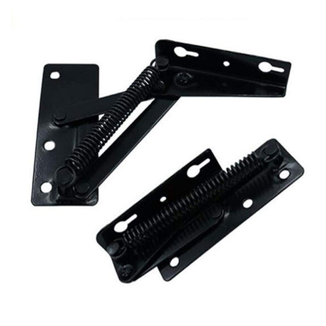 2Pc Sofa Bed Hinge Adjustable Angle Mechanism Metal Black  Multifunctional Supporting Spring Furniture Hinges Hardware