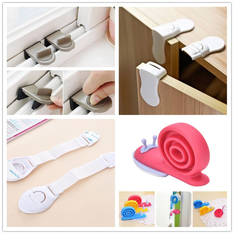 Safety Locks Cabinet Door Drawers Refrigerator Locks Children Safety Protection Plastic Security