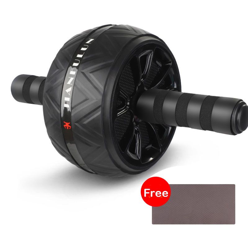 ABS Abdominal Roller Exercise Wheel Mute Ab Roller Arms Back Belly Core Trainer Body-Beige