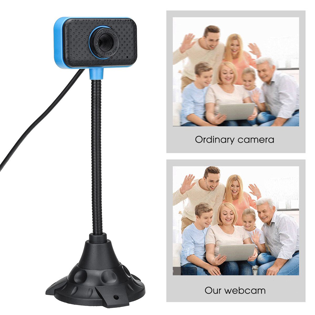 HD 1080P USB Webcams Web Camera Cam With Microphone Free Rotation For PC Laptop
