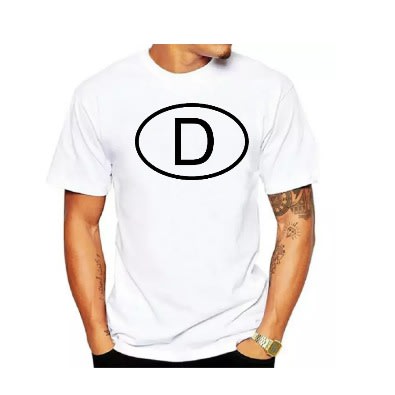 Circle D Print T-Shirts -White