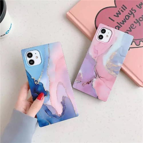 Pink Marble Square Iphone Case For Iphone 11 Pro Max