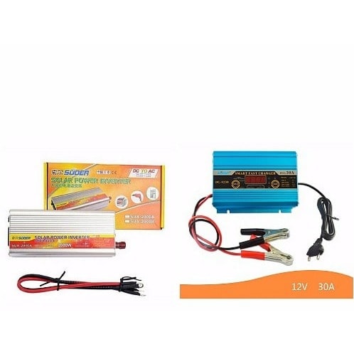 Suoer 2000watts Inverter + 30amps Smart Battery Charger With Led Display