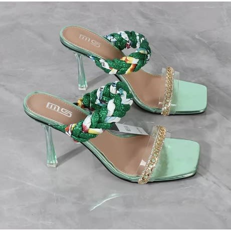 Slip On Studded Mules- Green
