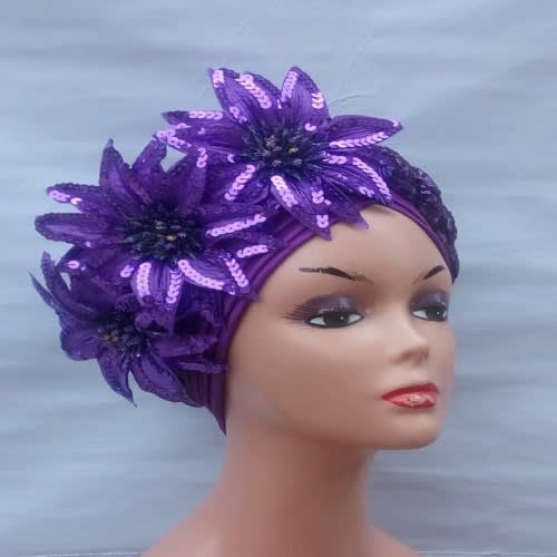 Flowered Twisted Turban
