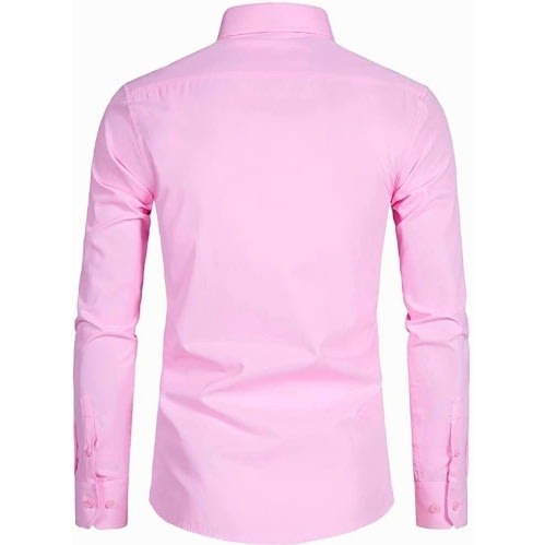 Men's Formal Shirt With Matching Tie - Pink  And Black