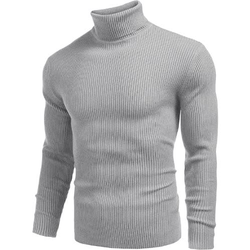 Unisex Long Sleeve Turtleneck T-shirt - Grey