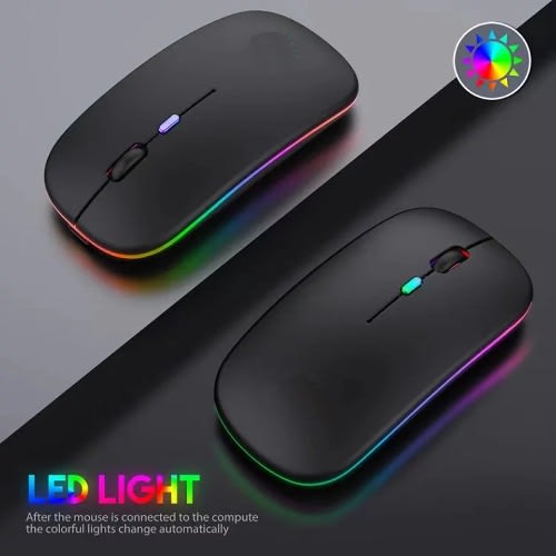 Wireless Rechargeable Led Gaming Mouse- Black