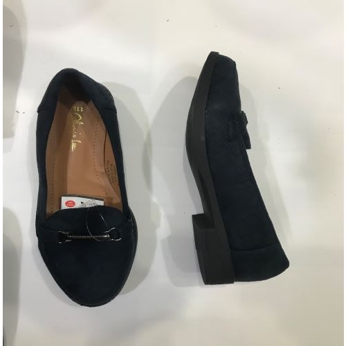 Navy Blue Loafers With Black Sole With Silver Tassel