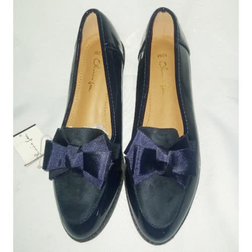 Patent Leather Trendy Loafers - Blue
