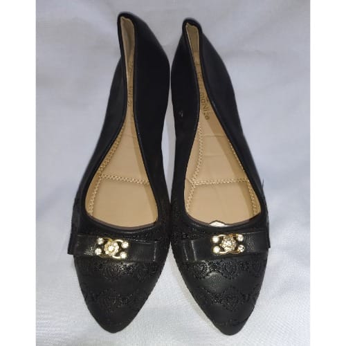 Female Pointed Office Flat Black Shoe