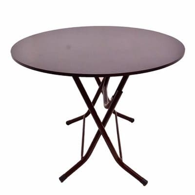 Foldable Round Top Dining Table - Brown