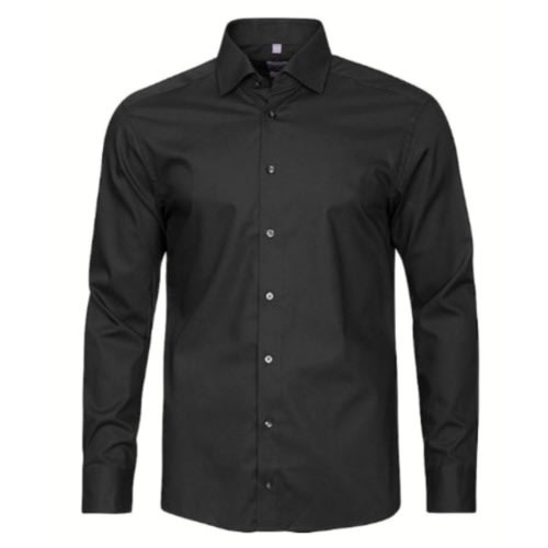 Men Formal Dress Shirt With Matching Tie - Black & Grey