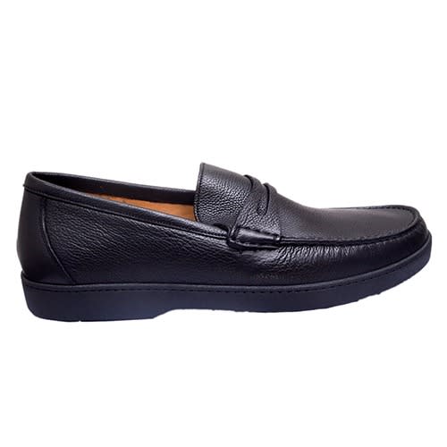 Cross Leather Buffalo Skin Shoe - Black