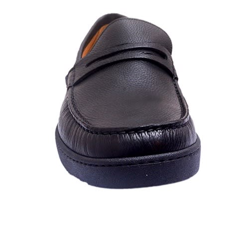Cross Leather Buffalo Skin Shoe - Black