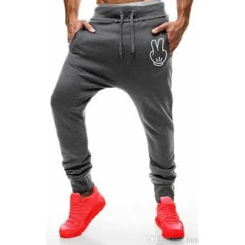 Joggers With Mickey Mouse Hand - Dark Grey