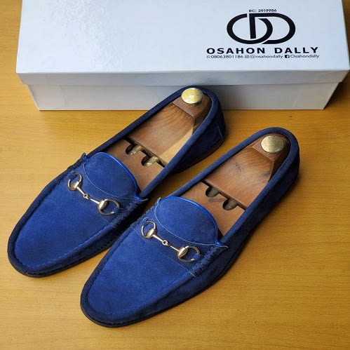 Blue Suede Creed Loafers