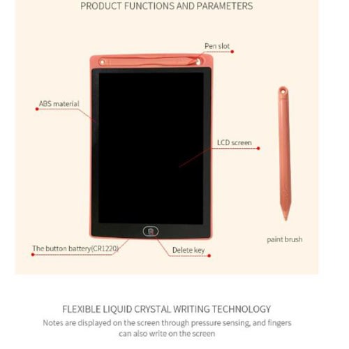 LCD Kid's Writing & Learning Tablet - Digital Drawing Board -8.5" - Pink