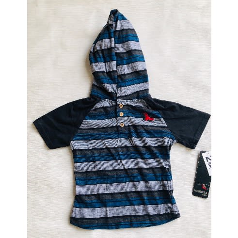 Boys T-shirt Hood -Black And Grey