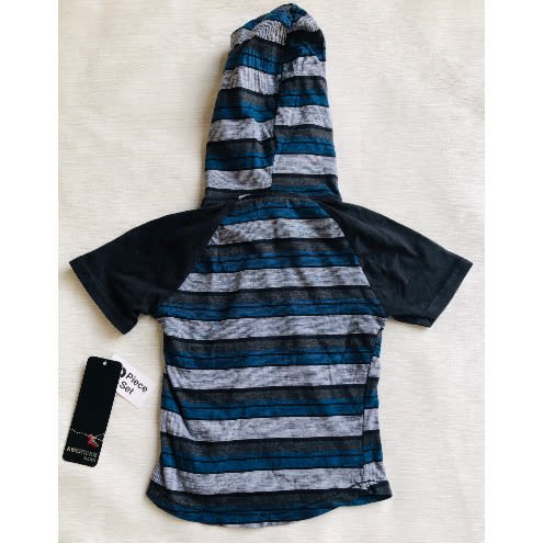 Boys T-shirt Hood -Black And Grey