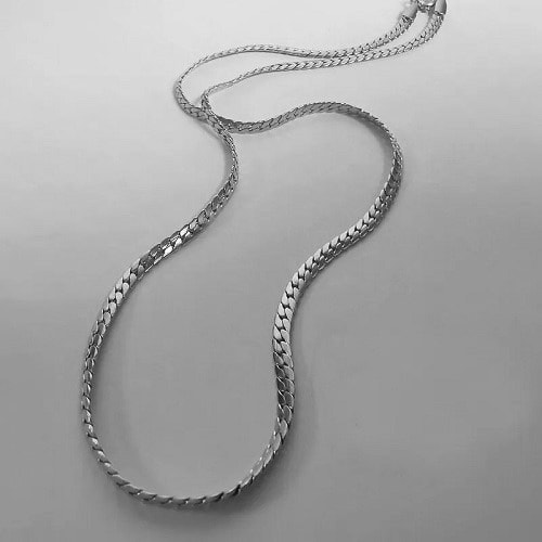 Plain Chain Necklace - Silver