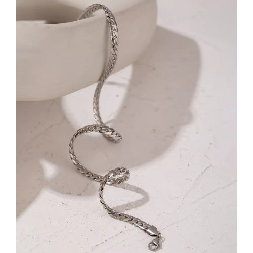 Plain Chain Necklace - Silver